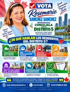 COMUNIDAD HISPANA RESPALDAN con FUERZA el LIDERAZGO de ROSEMARIE SANCHEZ para CONCEJAL del WARD 5