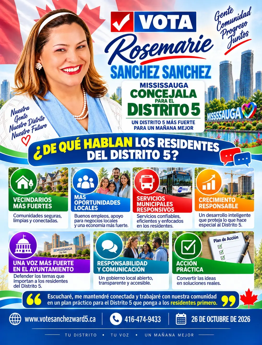COMUNIDAD HISPANA RESPALDAN con FUERZA el LIDERAZGO de ROSEMARIE SANCHEZ para CONCEJAL del WARD 5